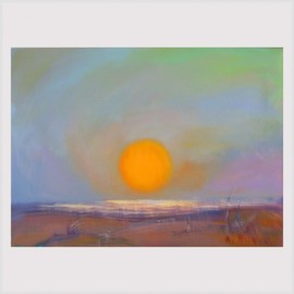 Alexandre  Rurua: 'sunset', 2012 Oil Painting, Landscape. Artist Description: sunset in the Black Sea with full of sense of infinity. ...