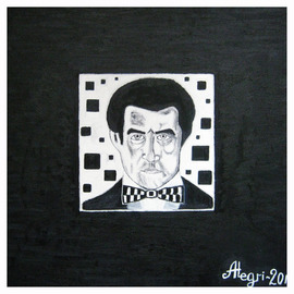 Alexey Grishankov: 'Kazimir Malevich in your black square', 2012 Oil Painting, Conceptual. Artist Description:  modern art, Malevich, black, square, image, portrait, fantasy, composition fantasyexecution original modernart abstract composition expressive colours modern...