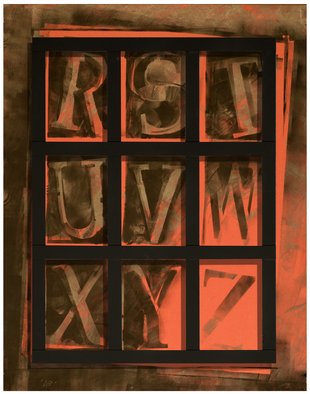 Alexey Klimov: 'ALPHABET', 2015 Ink Painting, Abstract.  To me playing with digits and letters is a game that never ends. Singling them out, or crowding, separating or blending together, with or without obvious meaningaEUR