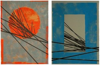 Alexey Klimov: 'LINING', 2014 Ink Painting, Abstract.  Not a diptych but rather a small collection of two. Was inspired by the memories of the aEURoeStar WarsaEUR sketch book which to me is by far superior to the movie being free of burden of the actual production aEUR