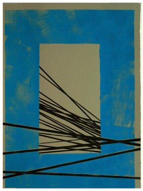Alexey Klimov: 'LINING in BLUE', 2014 Ink Painting, Abstract.  These two paintings on paper are closely related to one another, though I do not think of them as a 
