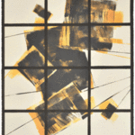 Alexey Klimov: 'SQUARING IN YELLOW', 2014 Ink Painting, Abstract.   This is the collection of four paintings on paper. Choosing some loosely geometrical forms I destroy them with abundant properties of painting. It is in a way deconstruction within a rigid construction framework. ...
