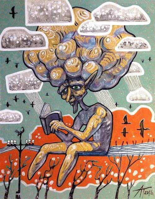 Artist Alexey Kalyakin. 'Fermentation Of Thoughts' Artwork Image, Created in 2017, Original Painting Acrylic. #art #artist