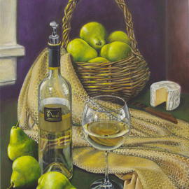 Alex Mirrington: 'A Basket of Pears', 2008 Acrylic Painting, Still Life. 