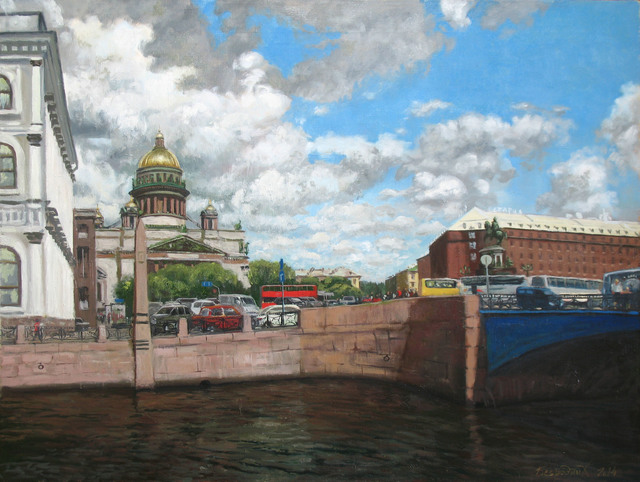Alexander Bezrodnykh  'Isaac S Square', created in 2014, Original Painting Oil.