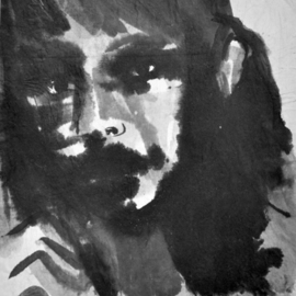 Alex Solodov: 'The Look', 2010 Ink Painting, Portrait. Artist Description: Original sumi- e ink wash painting in impressionistic pop art style. Portrait of a young woman looking. Ink face art. Chinese inks on rice paper mounted on archival fine art paper. Signed by the artist on the front. Artist - Alex Solodov mostly paints in sumi- e and color ...