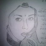 hand made sketch of a village girl By Ali Aftab