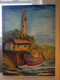 Maria Condino: 'lighthouse fortaleza brazil', 2018 Other, Beach. northeast brazil lighhouse, oil painting...