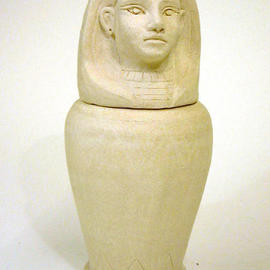 Alice Buttress: 'Egyptian Jar', 2001 Ceramic Sculpture, History. Artist Description: Egyptian Pharaoh Canopc Jar. Handthrown and sculpted in stoneware clay. High fired unglazed....