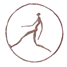 Ahmed Al Safi: 'running man in the ring', 2008 Bronze Sculpture, Figurative. 