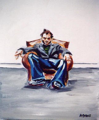 A M Bowe: 'Man in Chair', 2002 Acrylic Painting, Figurative. 