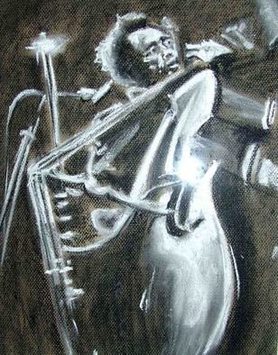 A M Bowe: ' Jazz Double Bass', 2007 Pastel, Music.   Minus $100 from total price if you would like it unframedMeasurements do not include frameFrame has off white mount and a birch frame  ...