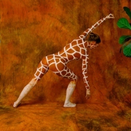 Amit Bar: 'Hungry Giraffe', 2008 Color Photograph, nudes. Artist Description:  Body- painted model in the studio   ...