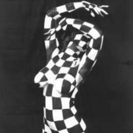 Amit Bar: 'Queen', 1997 Black and White Photograph, nudes. Artist Description: Dancer, bodypainted with chessmat blocks....