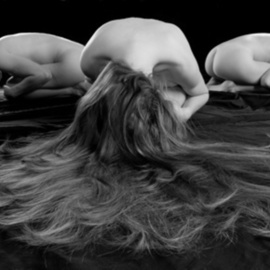 Amit Bar: 'Three times nude', 2009 Black and White Photograph, nudes. Artist Description:  Mirror ...