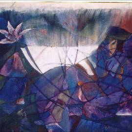 Amna Walayat: 'Lotus Series', 2003 Oil Painting, Abstract Figurative. 