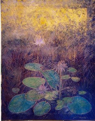 Amna Walayat: 'Lotus series', 2003 Oil Painting, Abstract. 