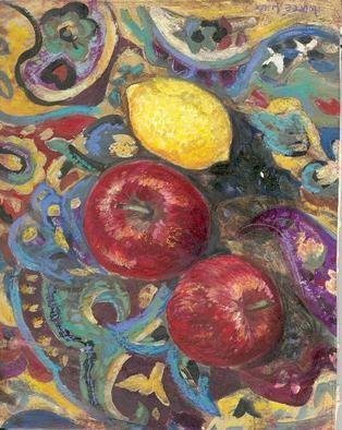 Andree Lisette Herz: 'Appletime 2', 2002 Oil Painting, Still Life. oil on board...