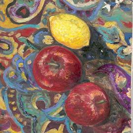 Andree Lisette Herz: 'Appletime 2', 2002 Oil Painting, Still Life. Artist Description: oil on board...