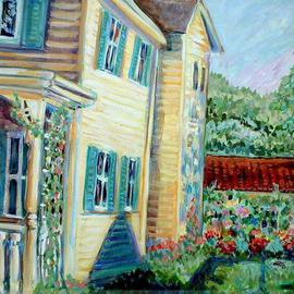 Andree Lisette Herz: 'yellow hose', 2003 Acrylic Painting, Architecture. Artist Description: Historical house in Allentown N. J. ...