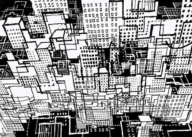 Artist Andrew Mercer. 'Manhattan II' Artwork Image, Created in 2012, Original Printmaking Giclee. #art #artist