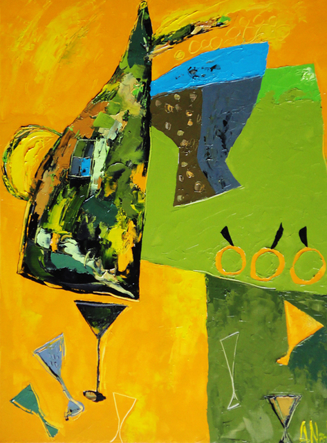 Artist Andrei Noda. 'Crockery In Yellow' Artwork Image, Created in 2010, Original Painting Oil. #art #artist