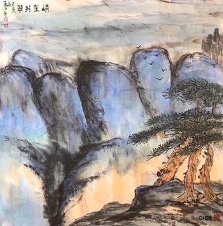Chongwu Ao: 'sh 22 cliff', 2019 Ink Painting, Landscape. Original Abstract Ink Painting On The Rice Paper. Freedom your true feelings is the portrayal of my artworks. It shows Asian cultural elements and humanistic spirit and is magnificent, open, natural, and has no limit. ...