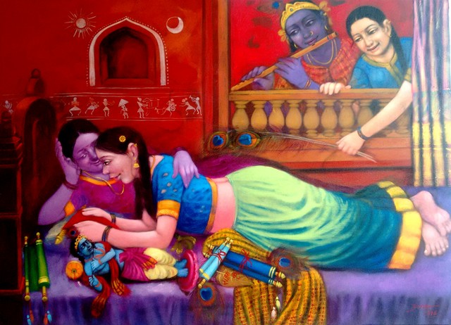 Artist Pramod Apet. 'Love' Artwork Image, Created in 2016, Original Painting Acrylic. #art #artist