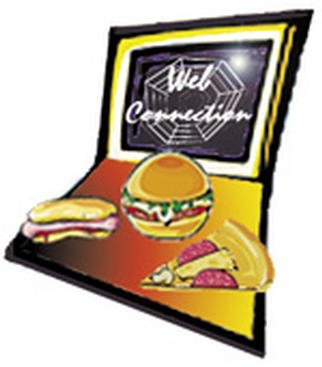 Alice Pickler: 'The Web Connection', 2001 Graphic Design, Computer. Logo for Cyber Restaurant/ Bar...
