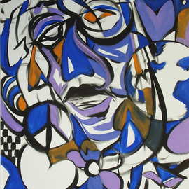 Environmental Artist Apollo: ' Picasso Dreams', 2008 Acrylic Painting, Abstract. Artist Description:  This painting is an homage to Pablo Picasso, one of my favorite Painters.  We share the same Birth dateOctober 25th ...