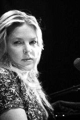 Luciano Armando Arcangeli: 'diana krall', 2019 Black and White Photograph, Music. Diana Krall, live in Ghent, suddenly she took one second deep in my camera lens. . .  Limited edition only one sample.  Printed on Aluminium Dibond with glossy protector.  Expedition worldwide from Belgium.  ...