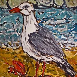 sea gull with crab By Mary Hatch