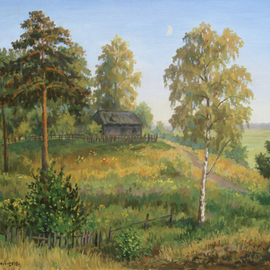 Arkady Zrazhevsky: 'Young month in the July evening', 2010 Oil Painting, Landscape. Artist Description:  Arcady Zrazhevsky, original painting landscape painting, landscape oil painting, , summer landscape painting, winter landscape painting, , fine art painting landscape, winter landscape art painting, fine art painting landscape, fine art painting landscape, gallery landscape painting original oil painting landscape, landscape painting in oil, Russia, painting original, Russian paiting, summer  ...