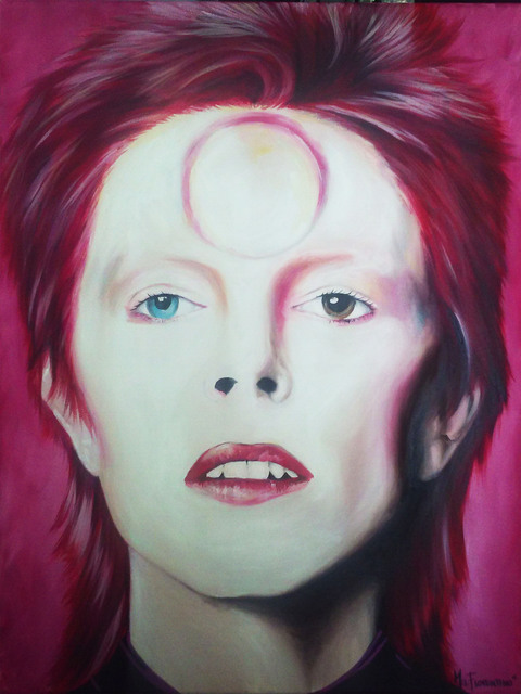 Artist Mel Fiorentino. 'Ziggy Stardust Portrait Of David Bowie' Artwork Image, Created in 2015, Original Digital Print. #art #artist