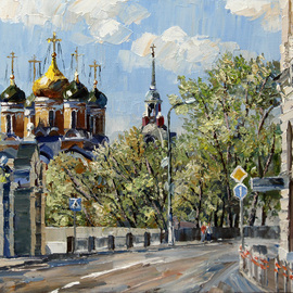 Artemis  Artists Association Artwork Street Varvarka, 2015 Oil Painting, Cityscape
