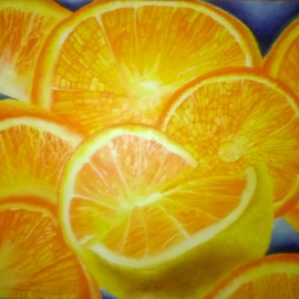 Katie Puenner: 'Oranges', 2015 Oil Painting, Food. Artist Description:                   This original oil on canvas is impressionistic in style and vibrant in color. This gallery wrapped, one of a kind painting would make a great addition to any home or office.                  ...