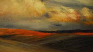 Susan Bell: 'montana from the road', 2014 Oil Painting, Abstract Landscape.  rolling fields seen from the road ...