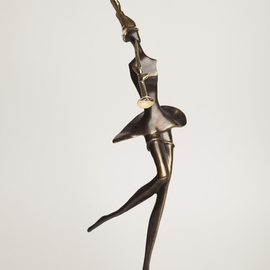 Veaceslav Jiglitski: 'the muse', 2016 Bronze Sculpture, Music. Artist Description: This sculpture shows the grace of a woman playing the trumpet. ...