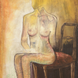 Frank Hoffmann: 'nude on chair', 2013 Acrylic Painting, nudes. Artist Description:  Nude      ...