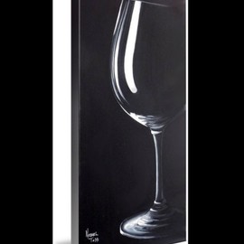 Michael Todd: 'vino', 2017 Oil Painting, Romance. Artist Description: Wine glass, vino, black and white oil painting...
