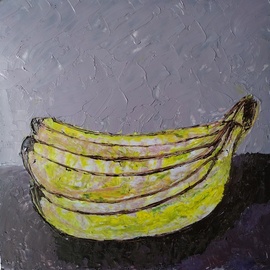 Igor Matselik: 'banana', 2022 Oil Painting, Still Life. Artist Description: oil, catdbord...