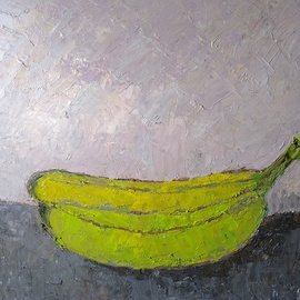 Igor Matselik: 'banana', 2022 Oil Painting, Still Life. Artist Description: oil, cardbord...