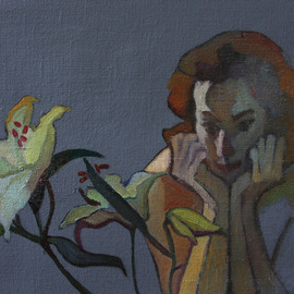 Ludmila Guryeva: 'At down', 2010 Oil Painting, Portrait. 