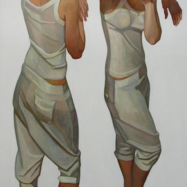 Ludmila Guryeva: 'Red line', 2009 Oil Painting, Figurative. 