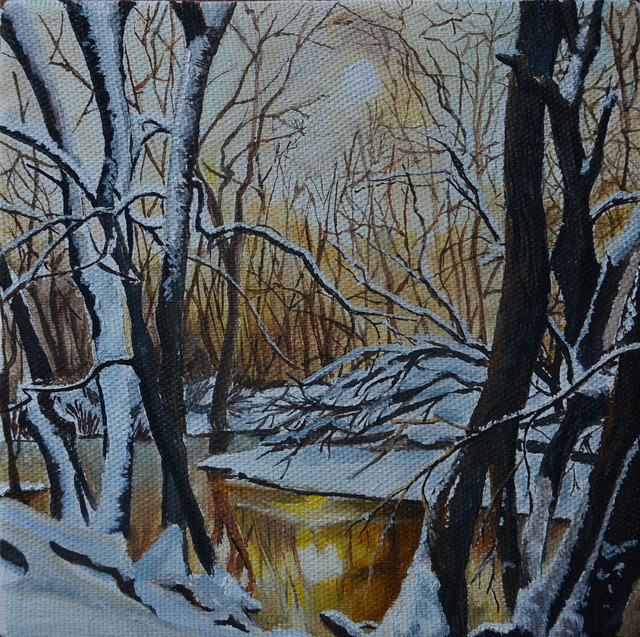 Alena Vladimirovna  'Evening Winter Forest', created in 2017, Original other.