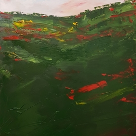 Natalya Sintsova: 'new day', 2021 Acrylic Painting, Abstract Landscape. Artist Description: paintingskysummerwindcanvasdayexpressionismfieldfreshgrassgreengreenery...