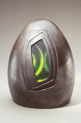 Karen Brown: 'Faceted Biovoid', 2003 Ceramic Sculpture, Technology. Raku ceramic and holography sculpture...