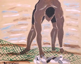 Michael Chatman: 'Caribbean Fisherman', 2013 Acrylic Painting, Expressionism.             This is a figurative expressionistic acrylic painting of a Caribbean fisherman. ...