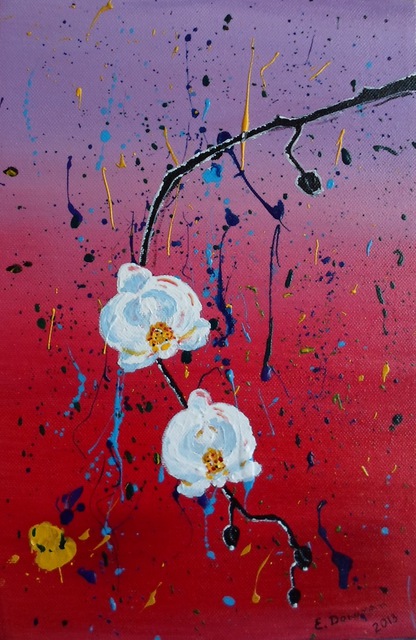 Artist Eliza Donovan. 'Japanese Orchids' Artwork Image, Created in 2013, Original Painting Acrylic. #art #artist