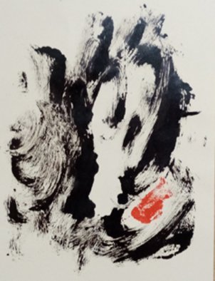Michel-henri Aubert: 'furiozo', 2021 Ink Painting, Abstract. Monotype Prints from a drawing made on glass and reported on paper...